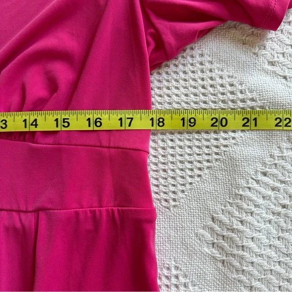 Torrid Womens Midi Skater Dress Plus 1-XL Solid Dark Pink Vacation Resort Barbie - Picture 7 of 9